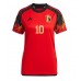 Camiseta Bélgica Eden Hazard #10 Primera Equipación para mujer Mundial 2022 manga corta